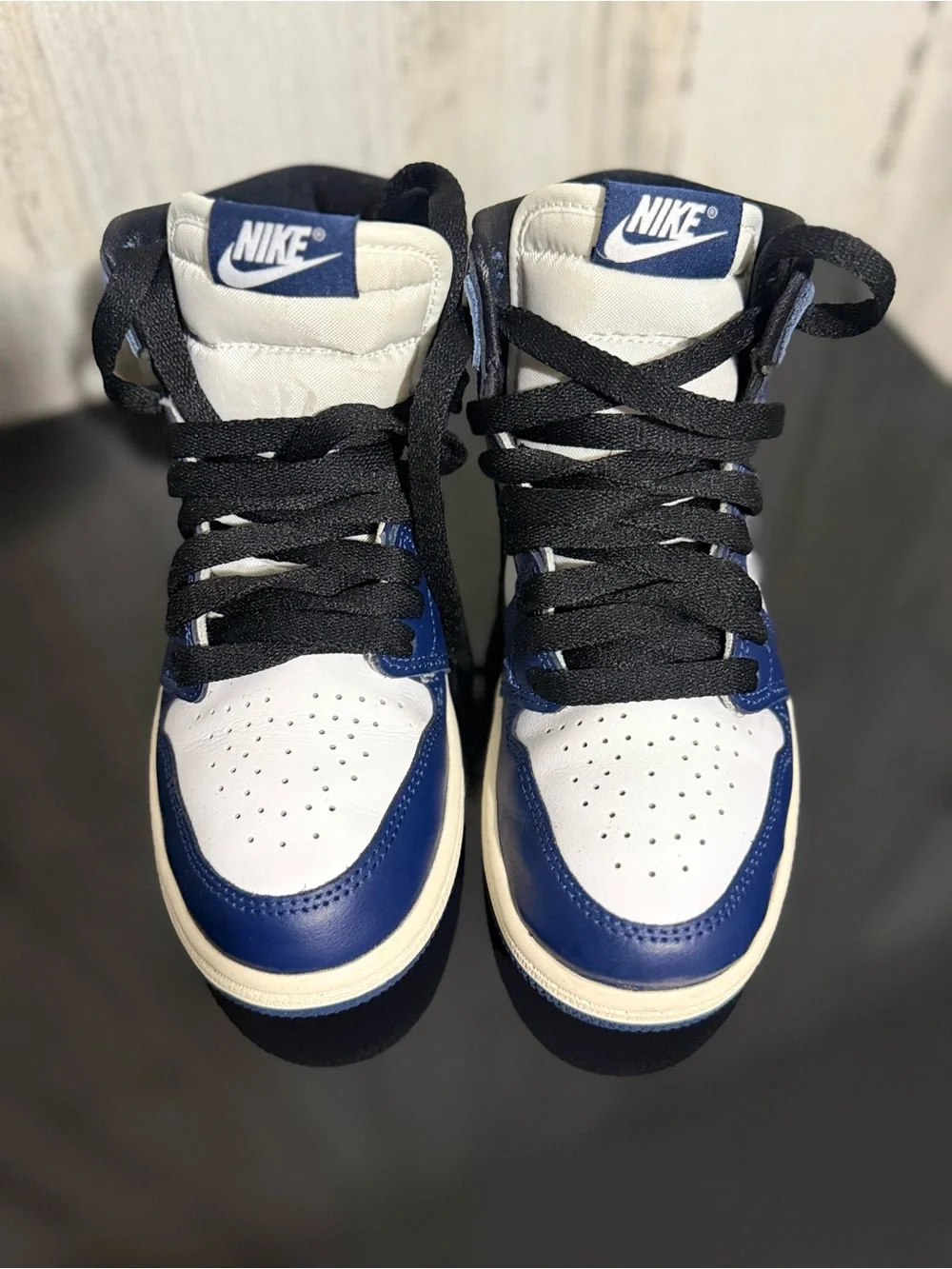 Nike Air Jordan 1 Mid Obsidian Blue White Youth 1Y